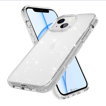 iPhone 15 Compatible Case Cover Featuring Shockproof Glitter - Transparent